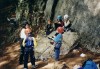 Seiltechnik üben beim Obelix Felsen