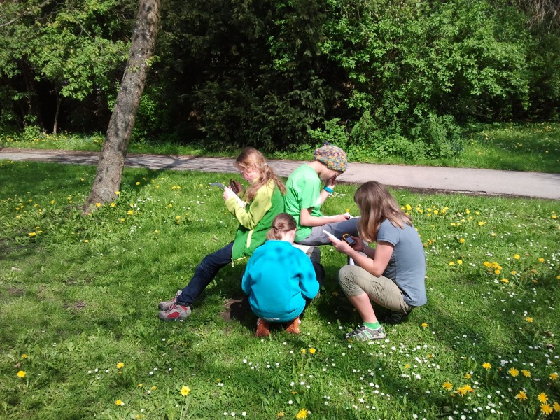 Auf der Wiese hinter der Schule