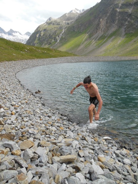 David nach dem Bad im eisigen See
